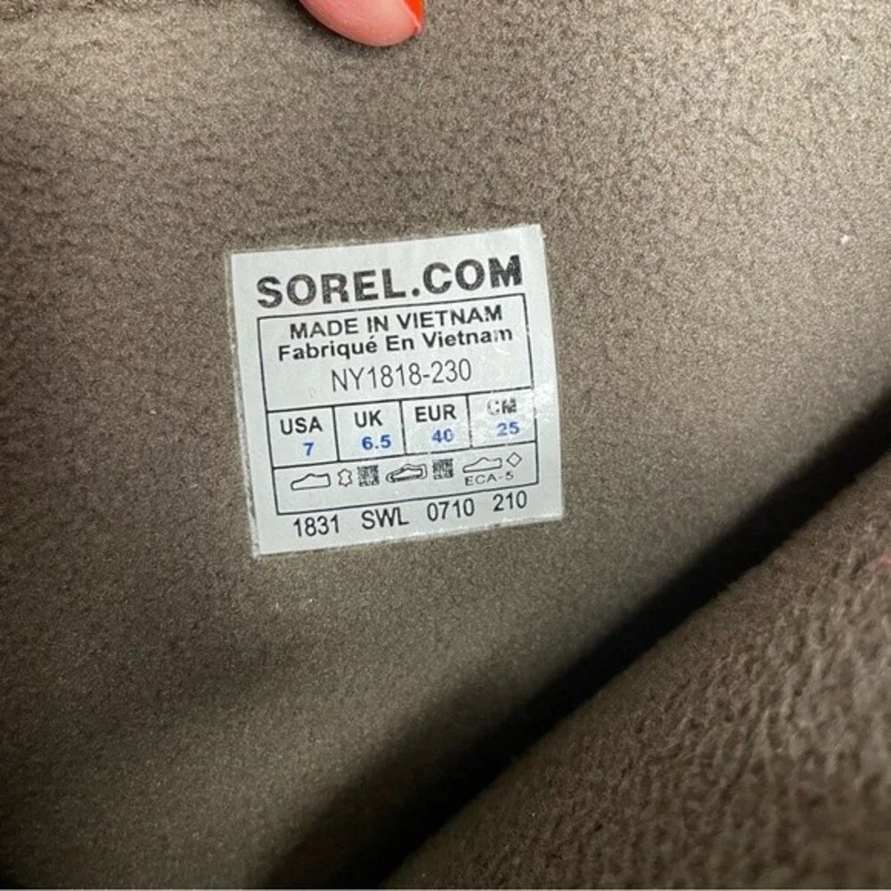 Sorel Boots Suka Suede Pink Plaid Fleece Lined Tall Snow Winter Brown Size 7